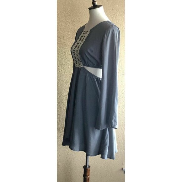 Swell Womens Gray Rayon Crochet Baja Cut Out Dress - Picture 3 of 10